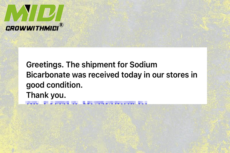 Positive Customer Feedback on Recent Sodium Bicarbonate Delivery